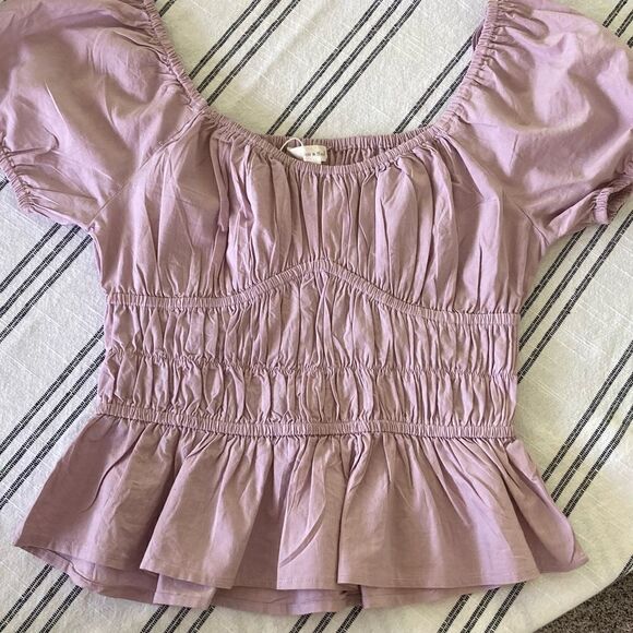 Sim & Sam boho babydoll ruffled crop top Medium NWT - Picture 3 of 6